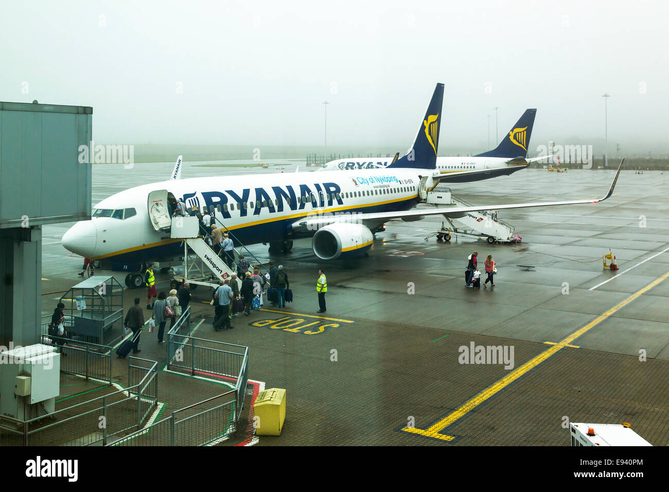 Ryanair Boeing 737-800 on the tarmac at Stansted Airport. Stock Photo