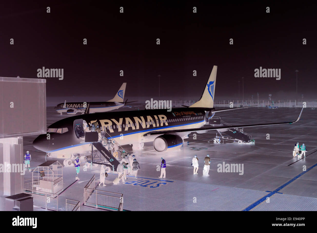 Ryanair Boeing 737-800 on the tarmac at Stansted Airport. Stock Photo