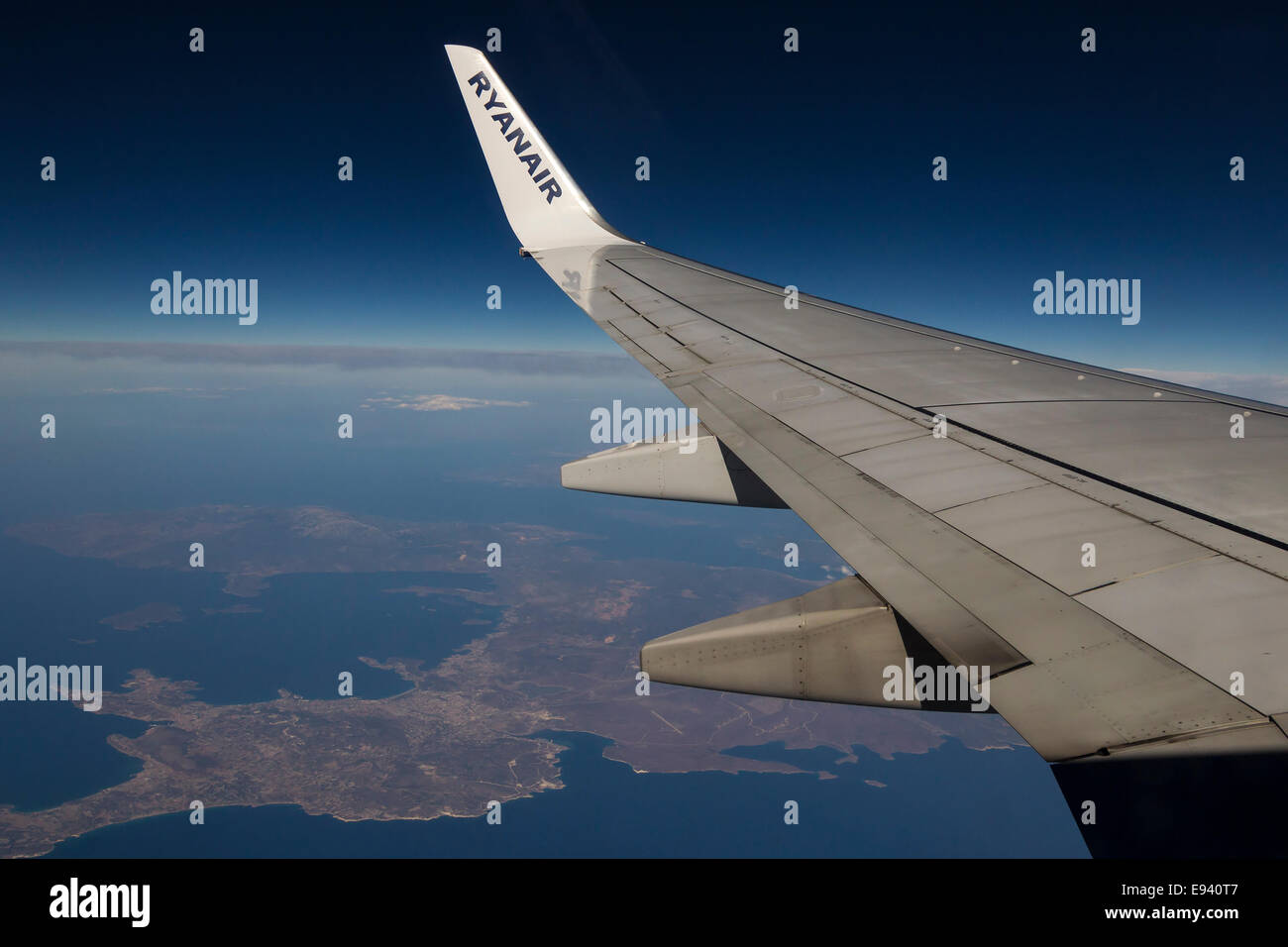 Ryanair Boeing 737800 in Flight to Paphos Cyprus Stock Photo Alamy