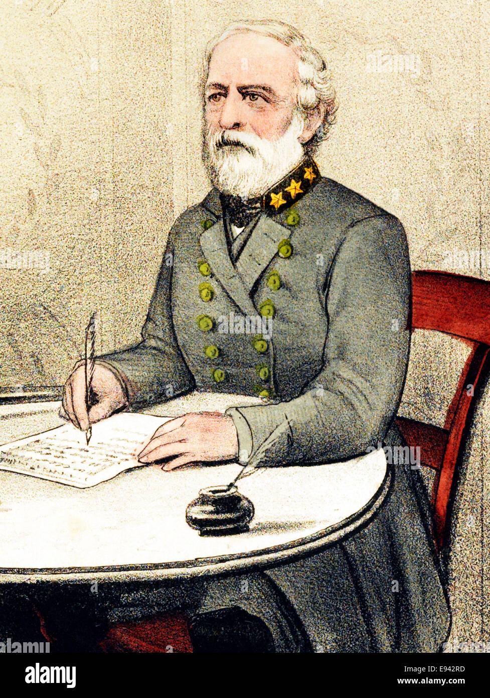 Vintage print depicting Robert E Lee Stock Photo - Alamy