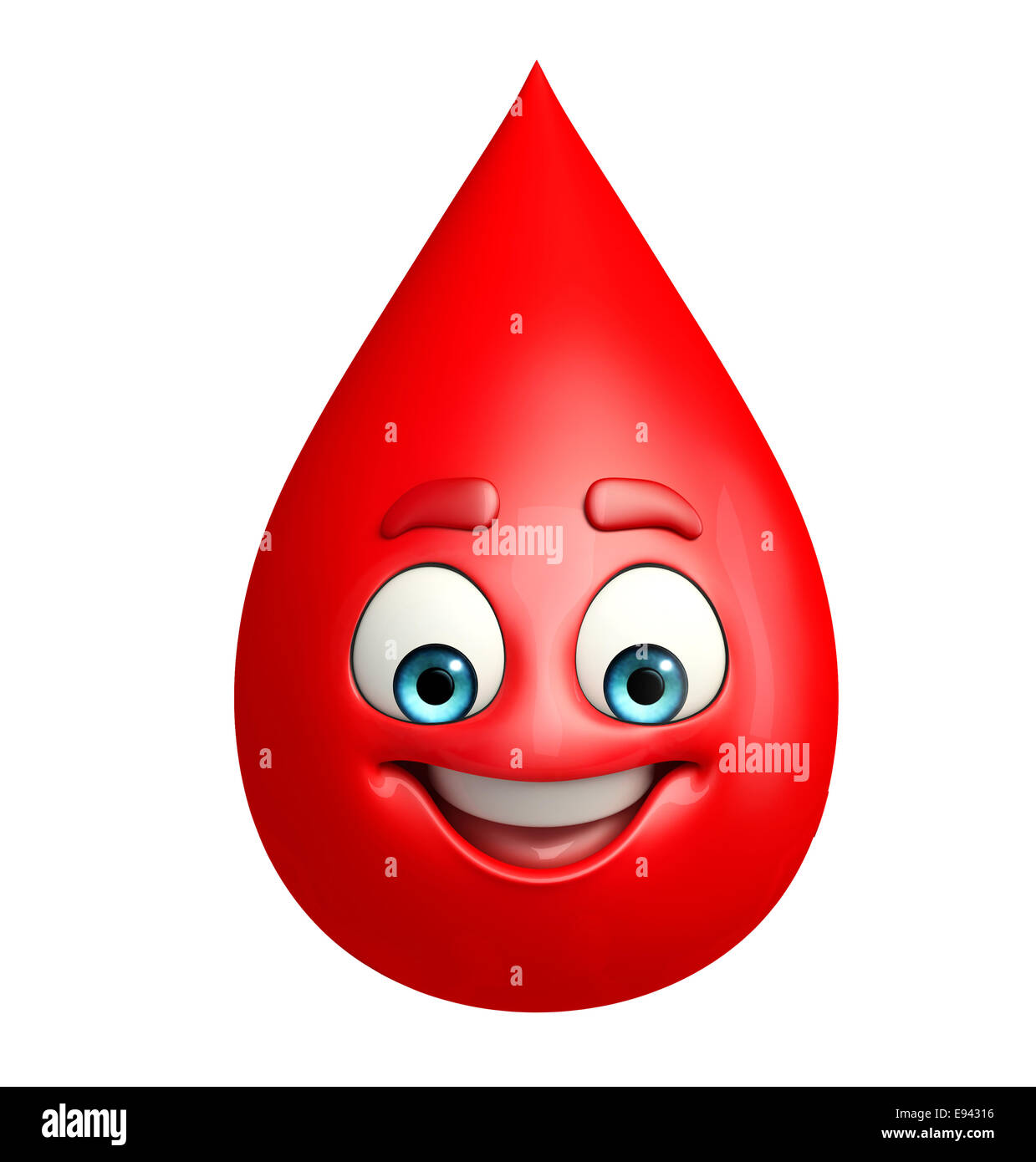 Red Blood Drop Cartoon Character Stock Photo