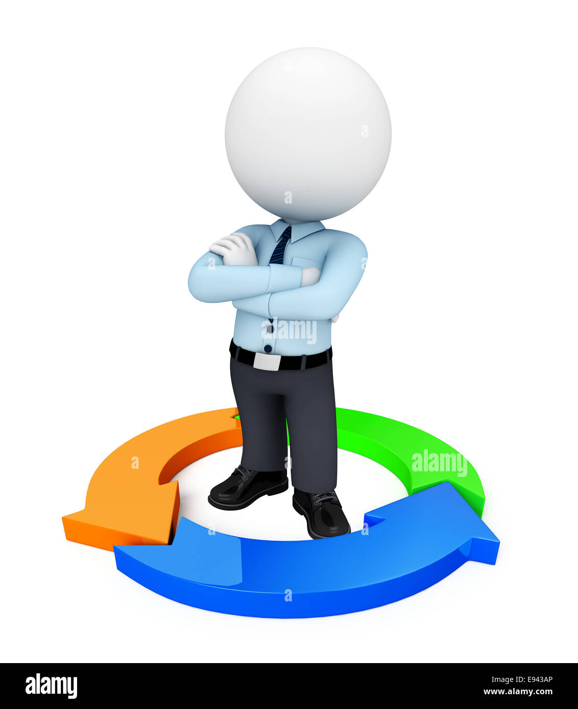 Service Man Graphics Illustration of service man with circular graph Stock Photo - Alamy
