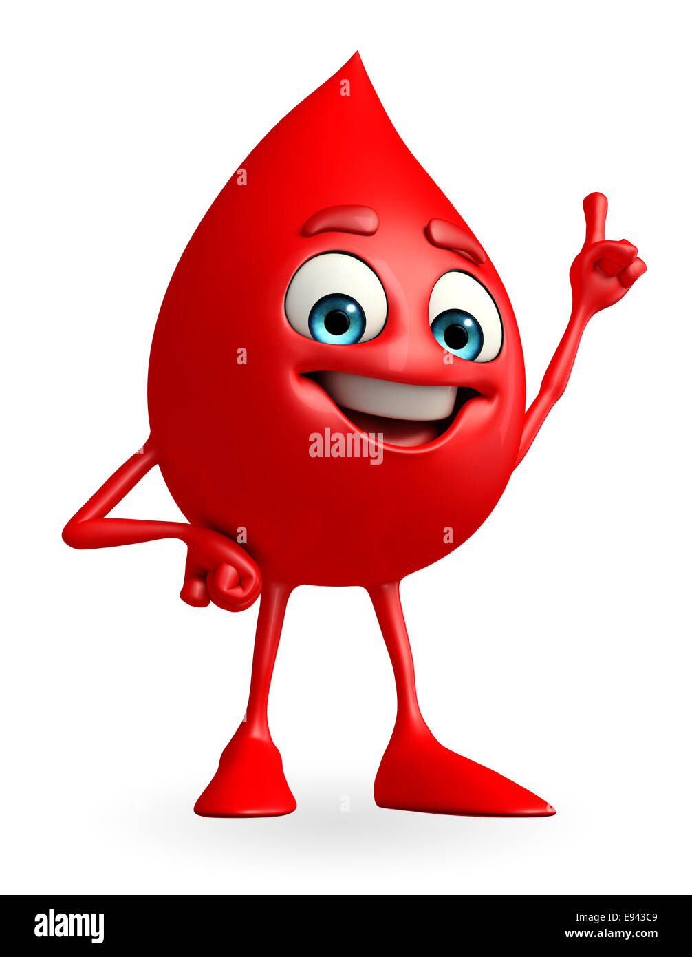 Cartoon Character of Blood Drop is pointing Stock Photo - Alamy