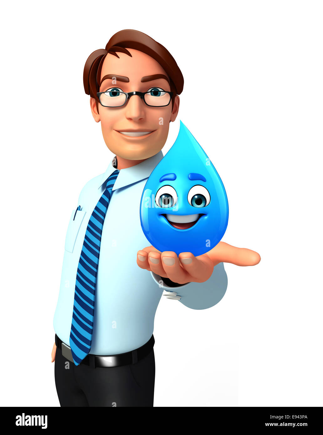 Illustration of service man with water drop Stock Photo Alamy