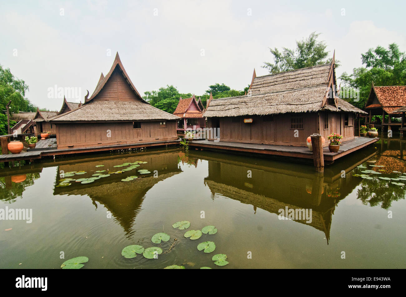 Traditional Thai houses in Thailand Stock Photo Alamy