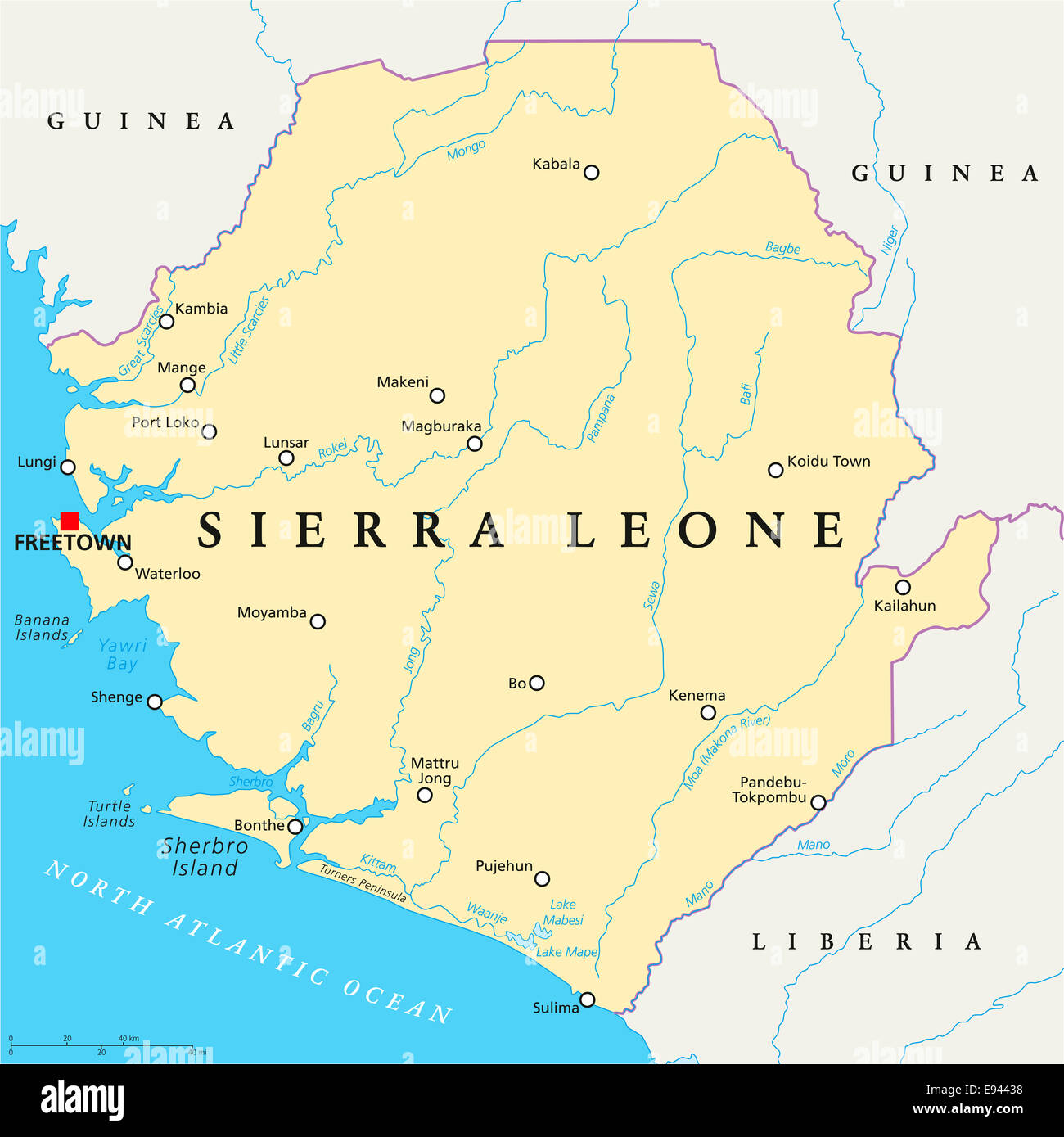 Map Of Sierra Leone Districts