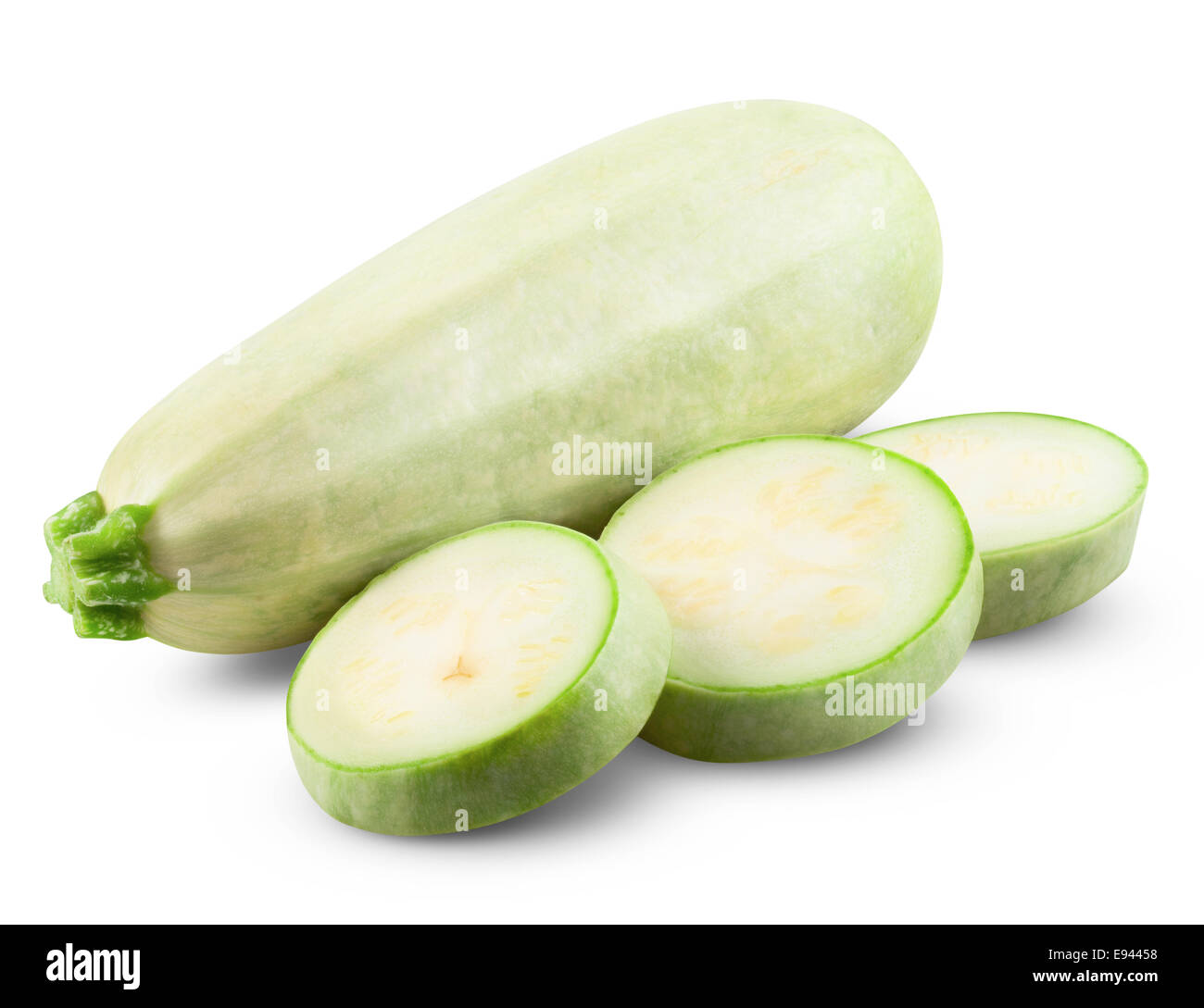 Fresh marrow vegetable. Isolated on white background. Clipping Path Stock Photo