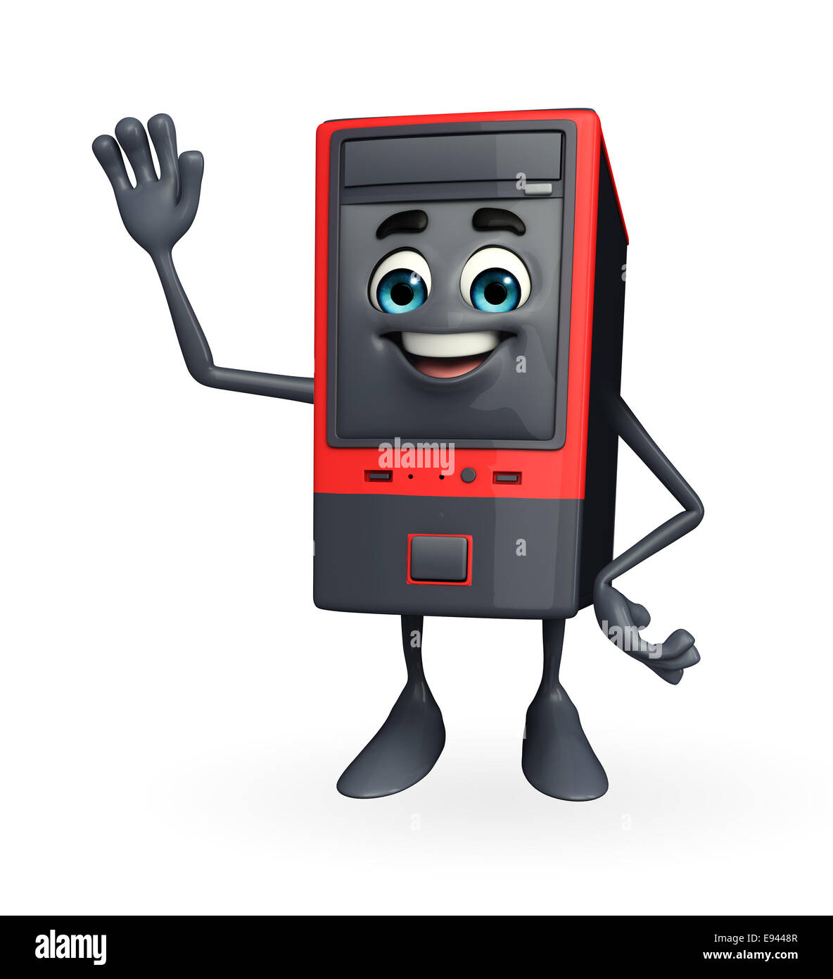 Computer Counter Cartoon Cartoon Character of Computer Cabinet is presenting pose Stock Photo ...