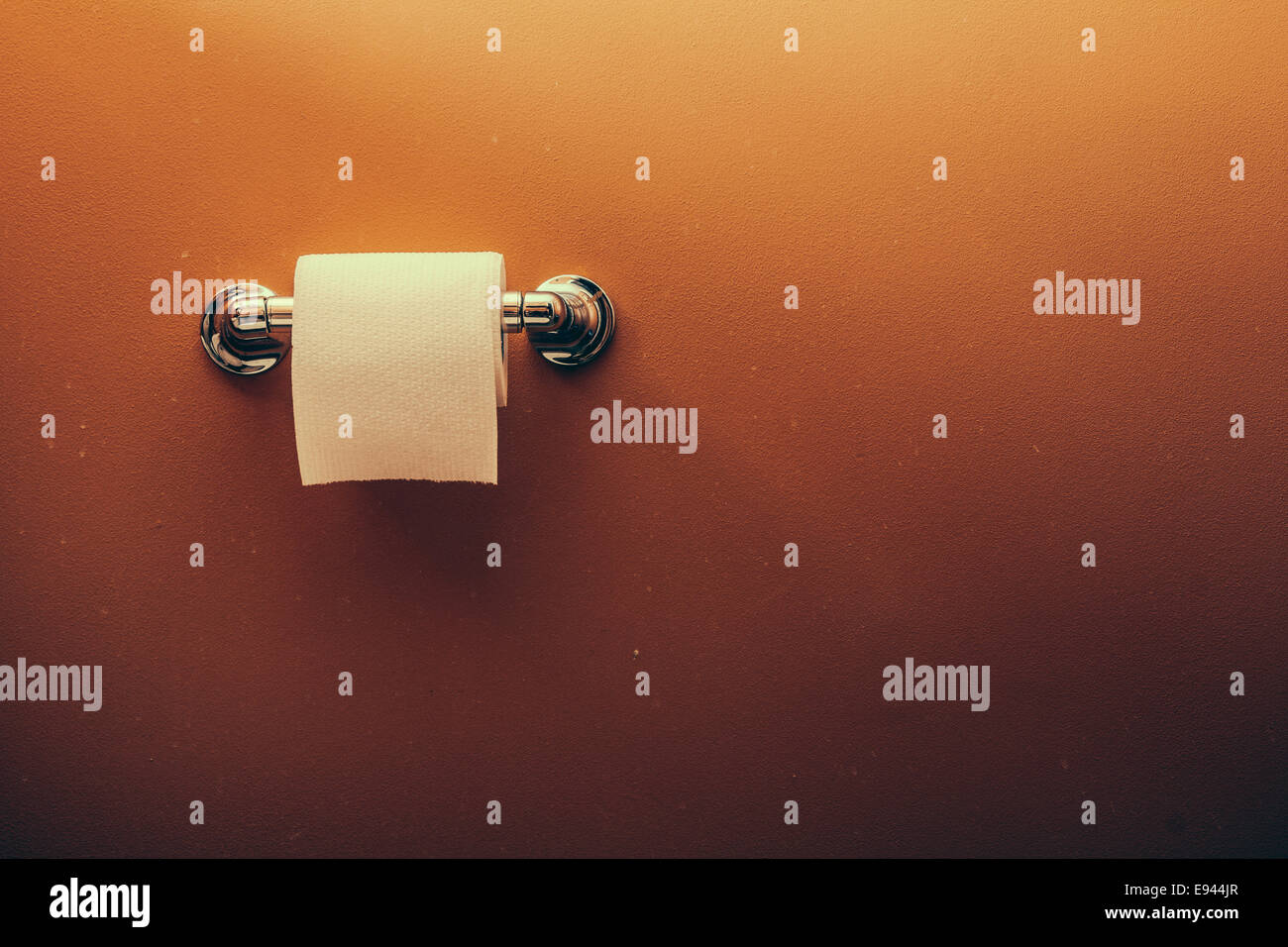 Toilet Paper Roll on Wall 1 Stock Photo Alamy