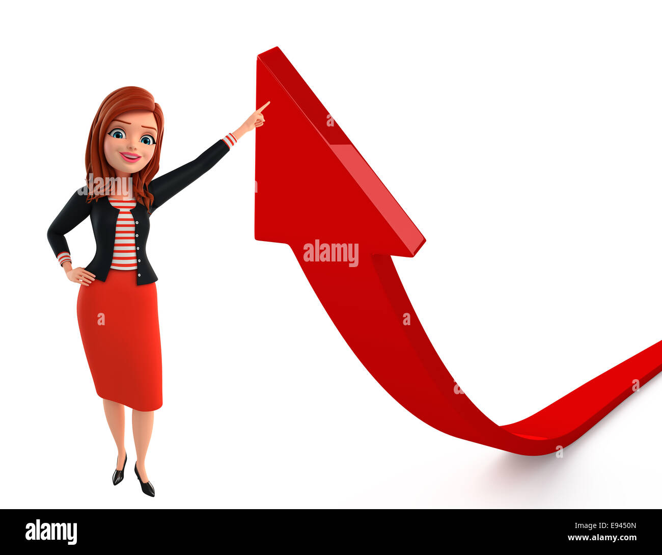 Illustration of corporate lady with arrow Stock Photo - Alamy