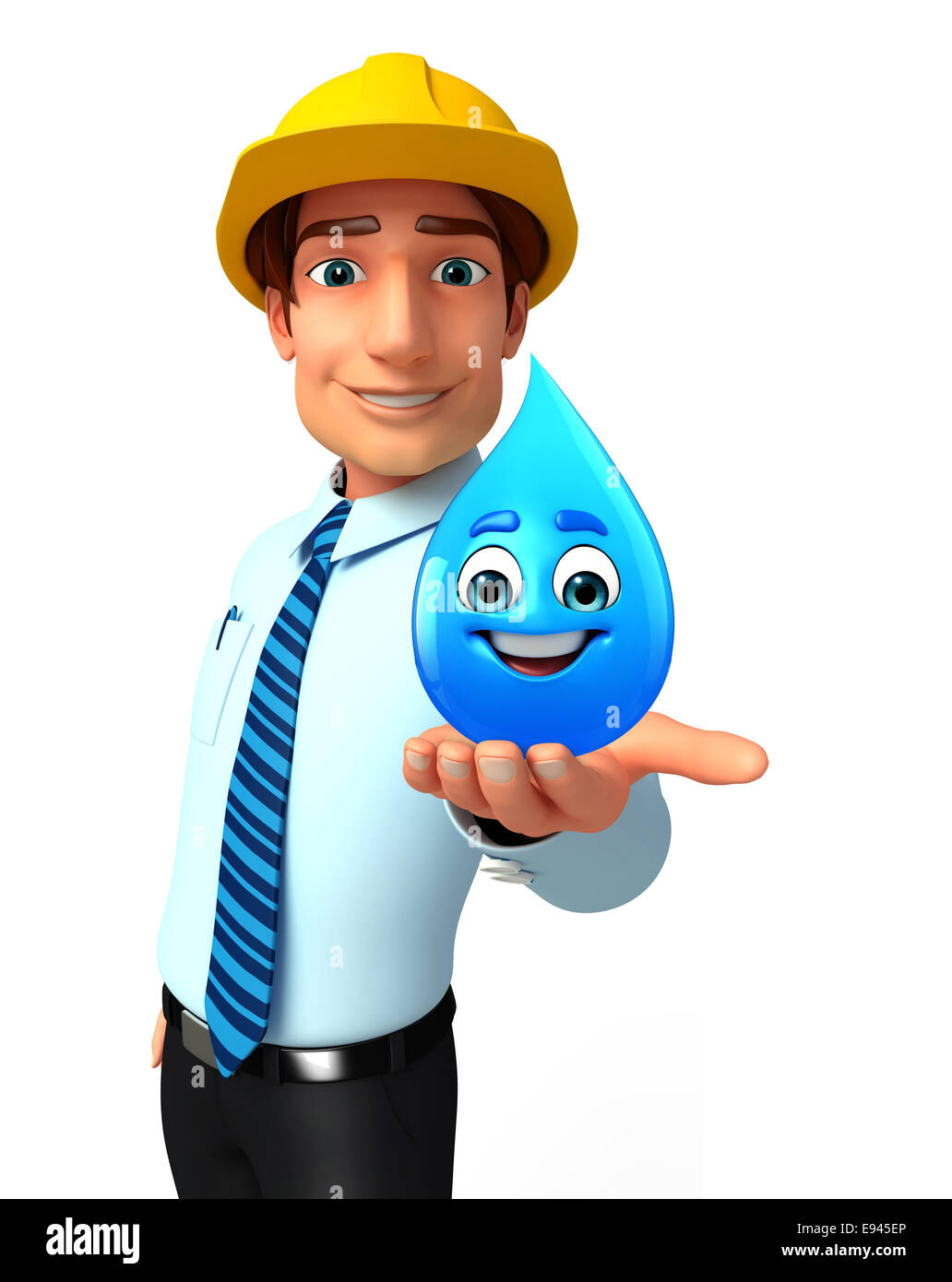 Illustration of service man with water drop Stock Photo Alamy