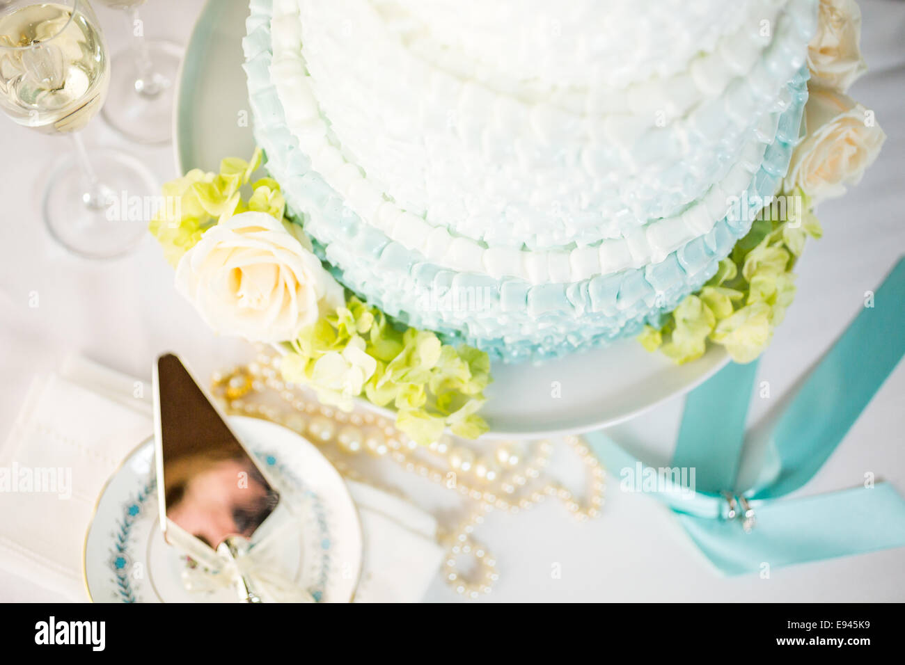 Gourmet Tiered Wedding Cake As Centerpiece At The Wedding