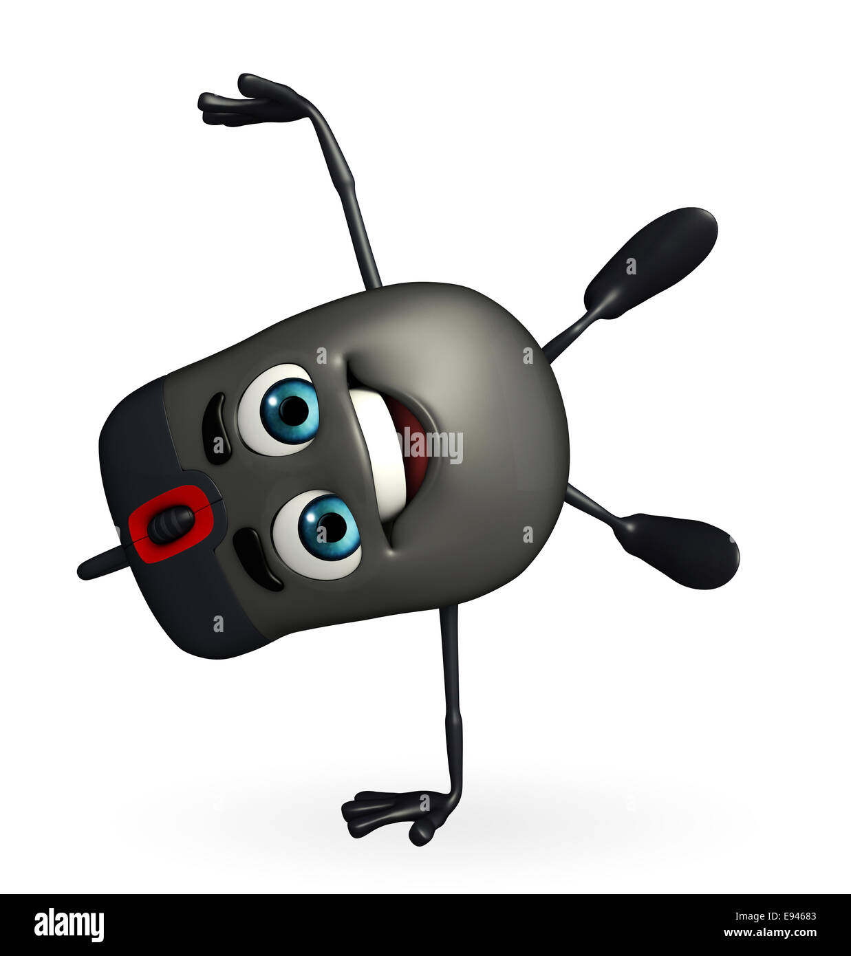 Cartoon Character of Computer Mouse with hand standing pose Stock Photo ...