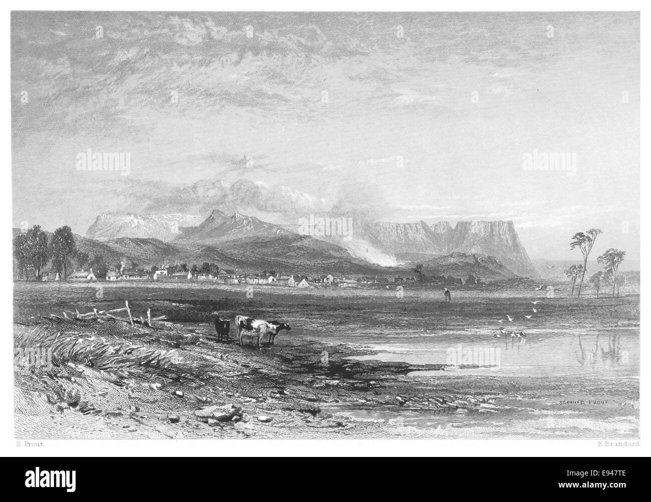 An 1873 illustration of Perth, Tasmania, providing a historical view of ...