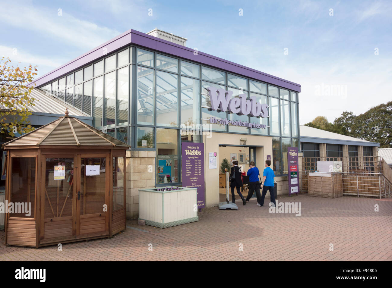 Webbs garden centre entrance Stock Photo
