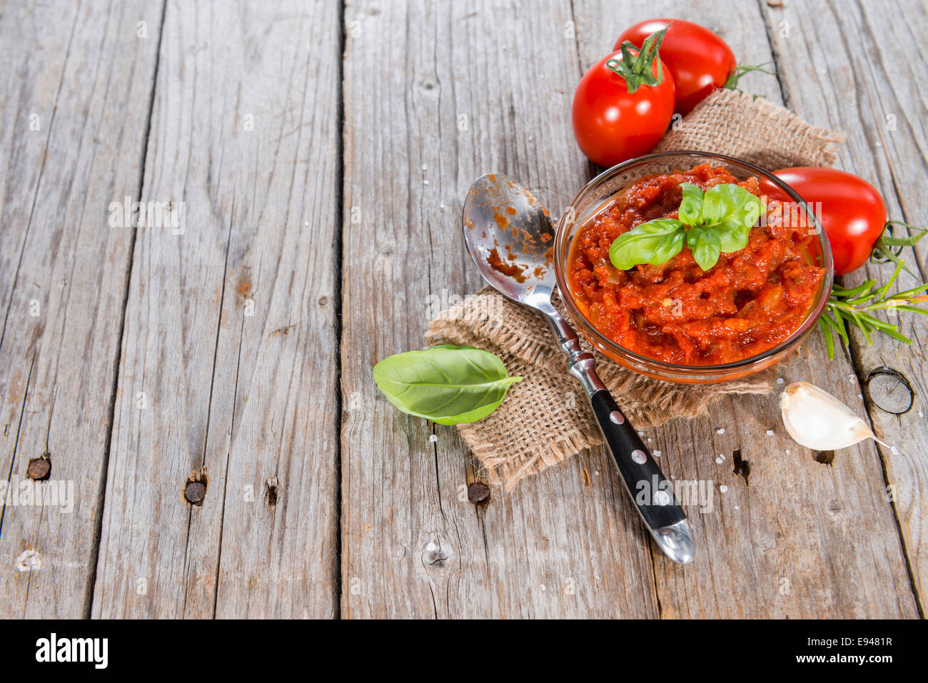 Illustration of Fresh Mint And Garlic Tomato Sauce With Bright Zest