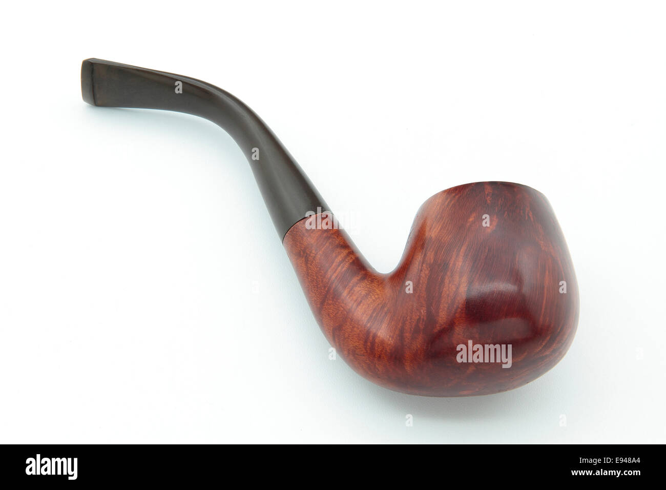 wooden smoking pipe isolated on white background Stock Photo