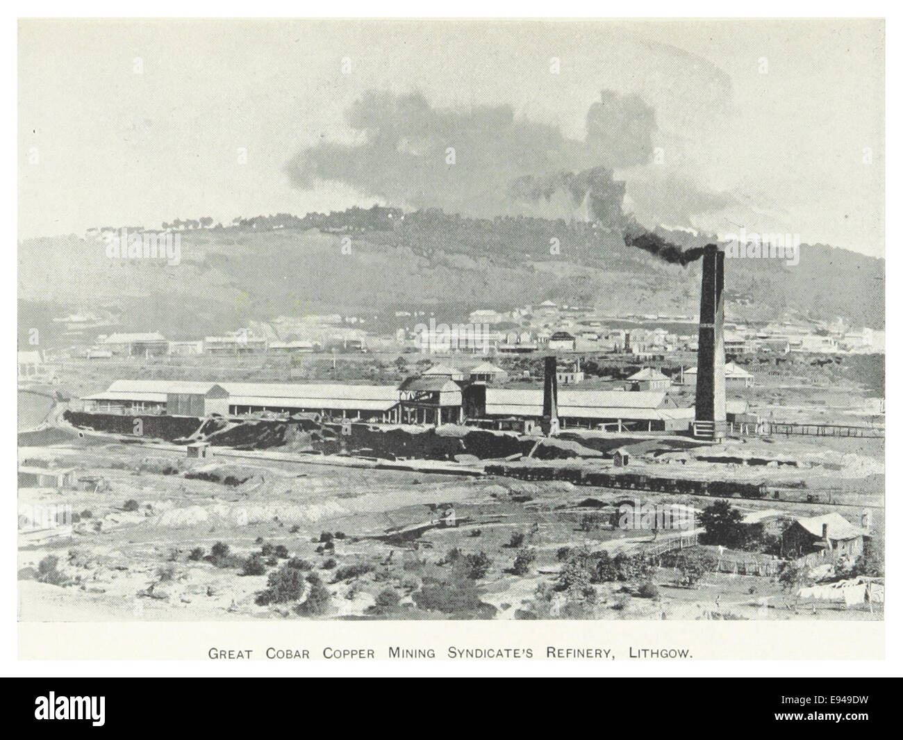 The 1899 illustration shows the refinery of the Great Cobar Copper ...
