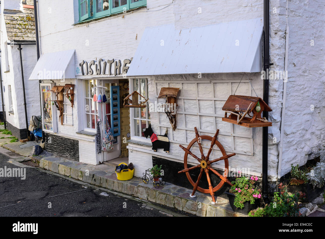 Tiswithe a collectables and bric a brack shop Polperro Cornwall UK Stock Photo