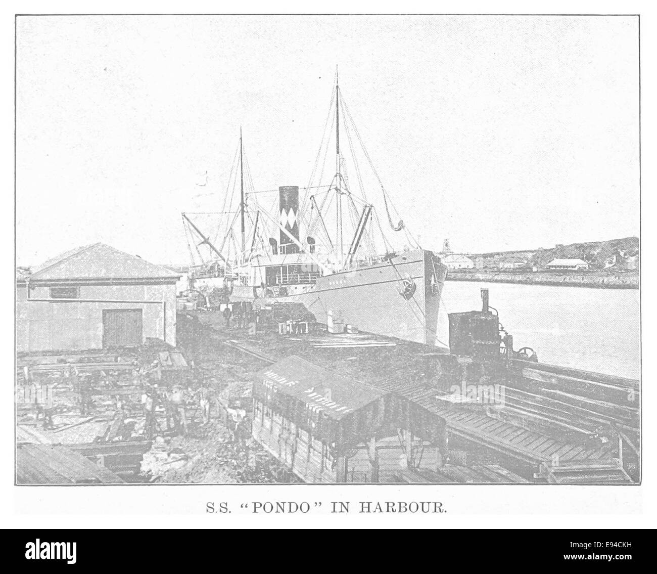 EL1893 pg136 S.S. 'Pondo' in Harbour Stock Photo
