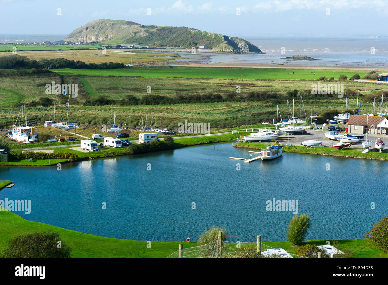 View over Uphill Harbour and boatyard