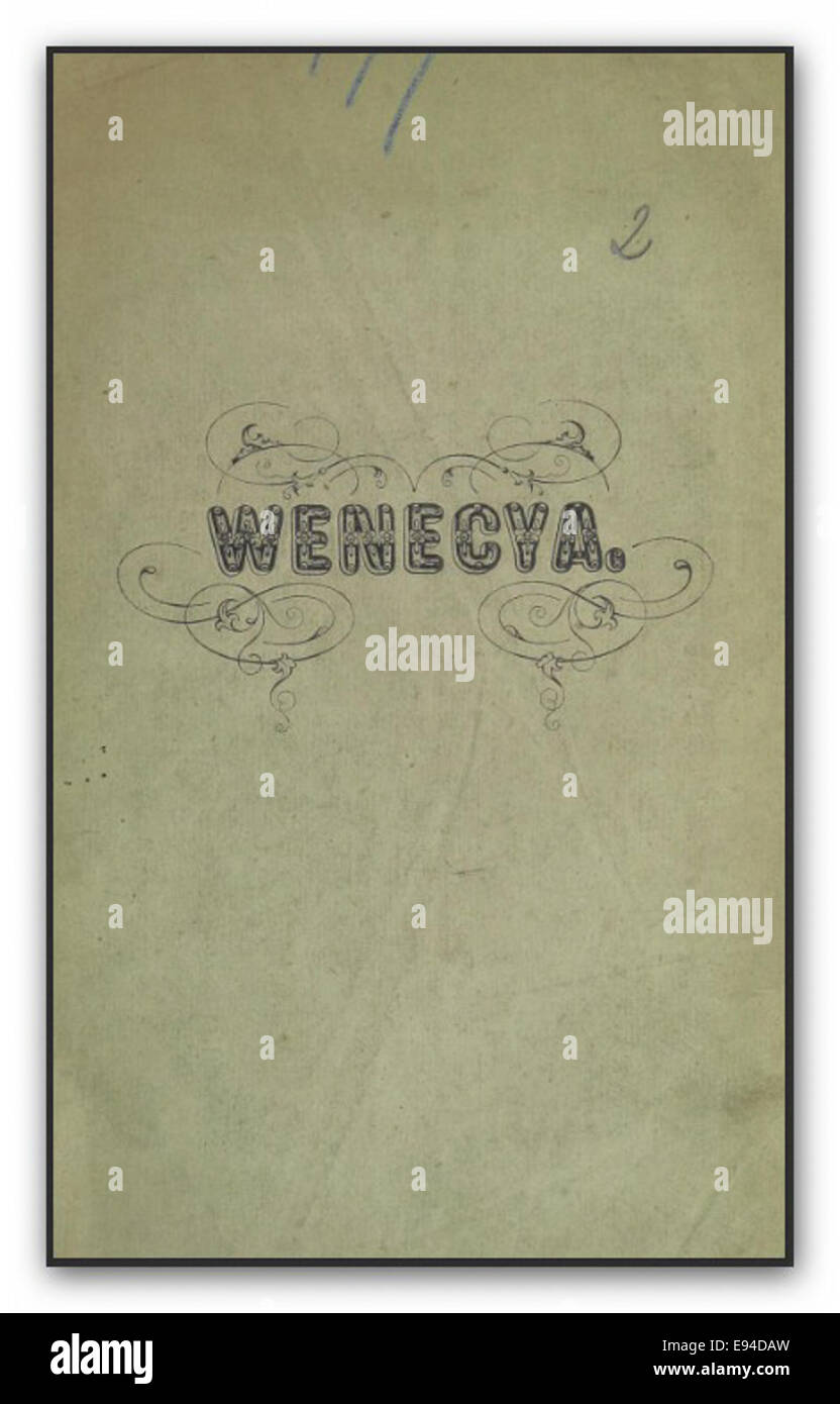Feldmanowski's 1866 illustration 'Wenecya w przededniu 1866 roku' captures Venice in the years leading up to 1866, depicting the city's architectural and cultural landscape. Stock Photo