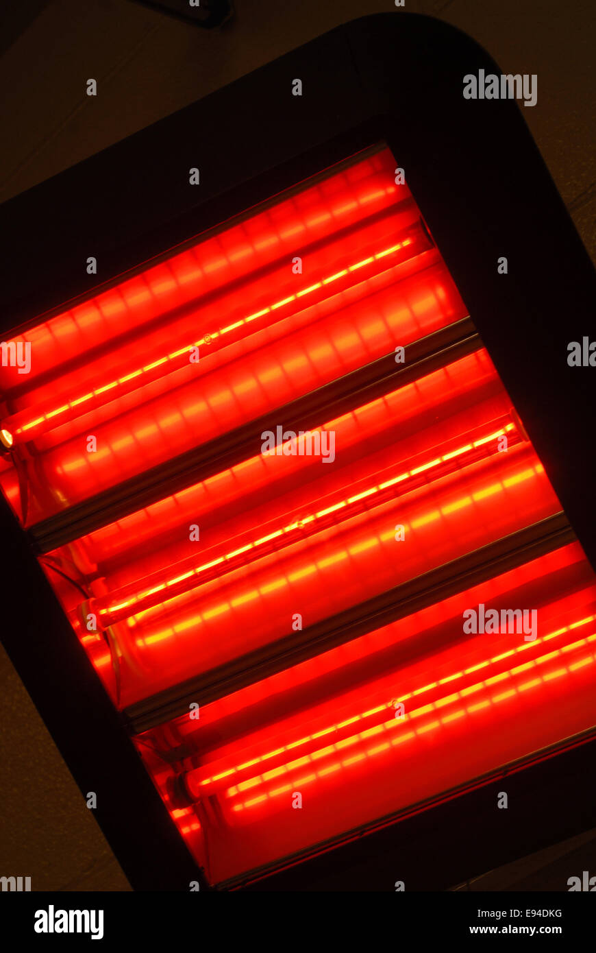glowing electric fire / electric heater Stock Photo