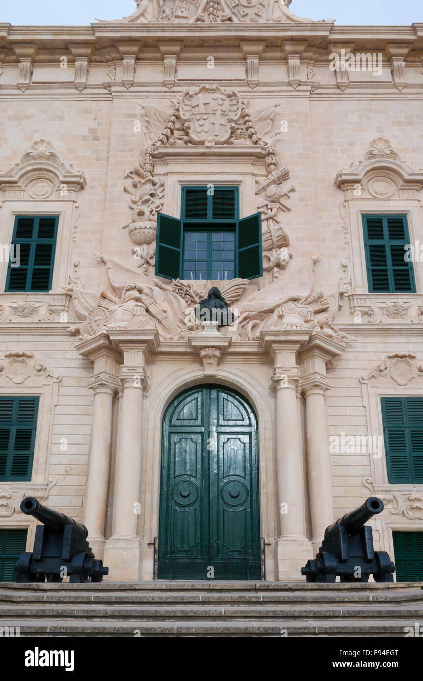 The Auberge de Castille in Valletta, the capital of Malta and the European Capital of Culture for 2018 Stock Photo