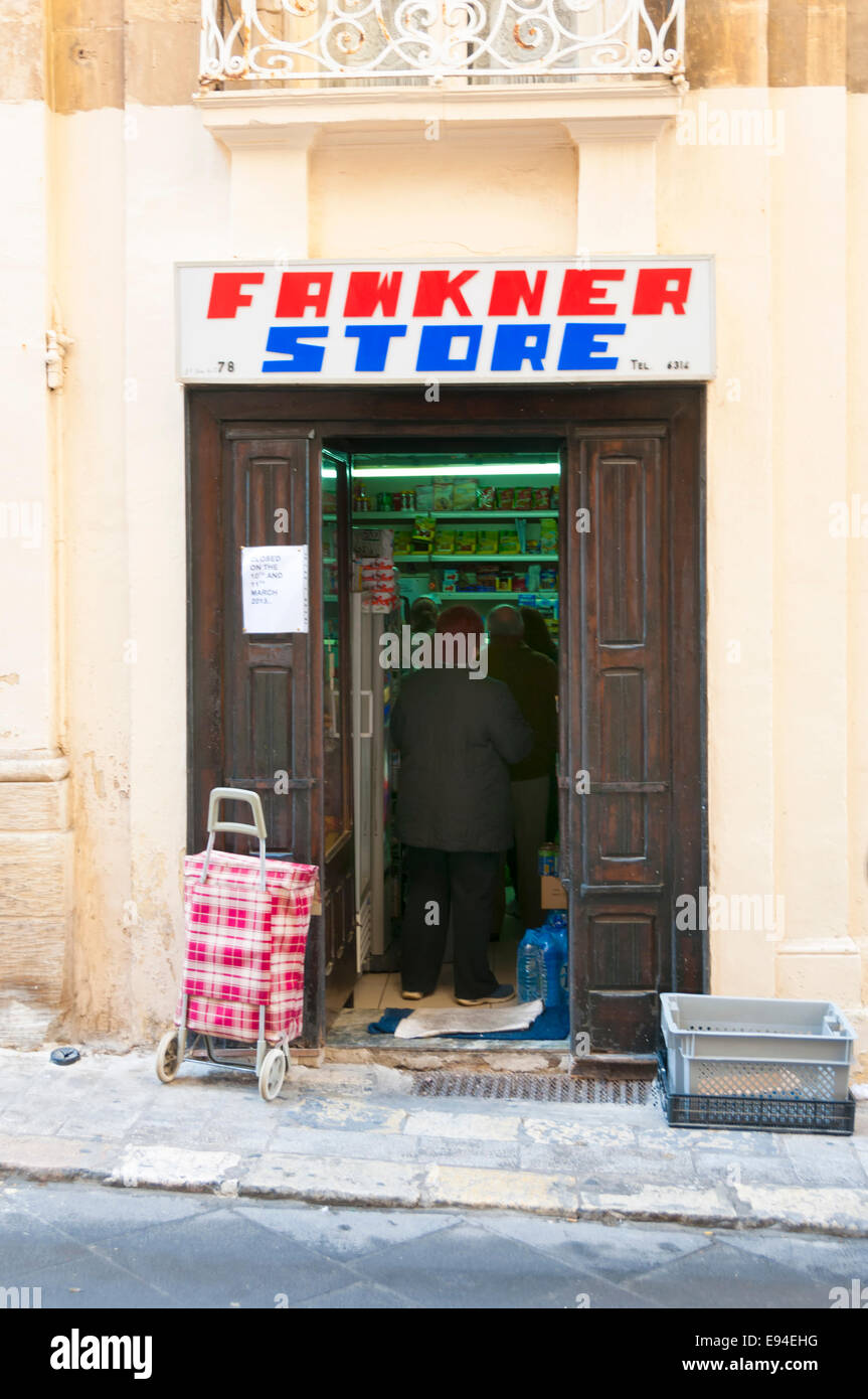 A general store in Valletta, the capital of Malta and the European Capital of Culture for 2018 Stock Photo