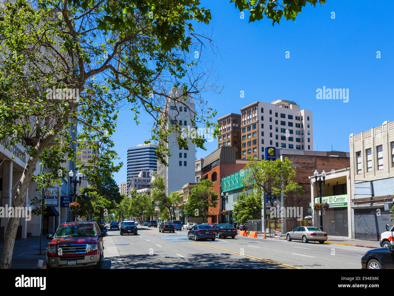 Broadway in dowtown Oakland, Alameda County, California, USA Stock
