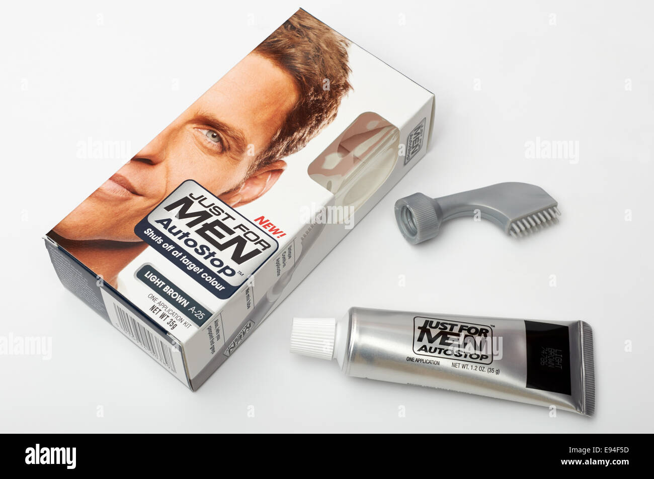 Just For Men Autostop Light Brown Hair Colour Stock Photo
