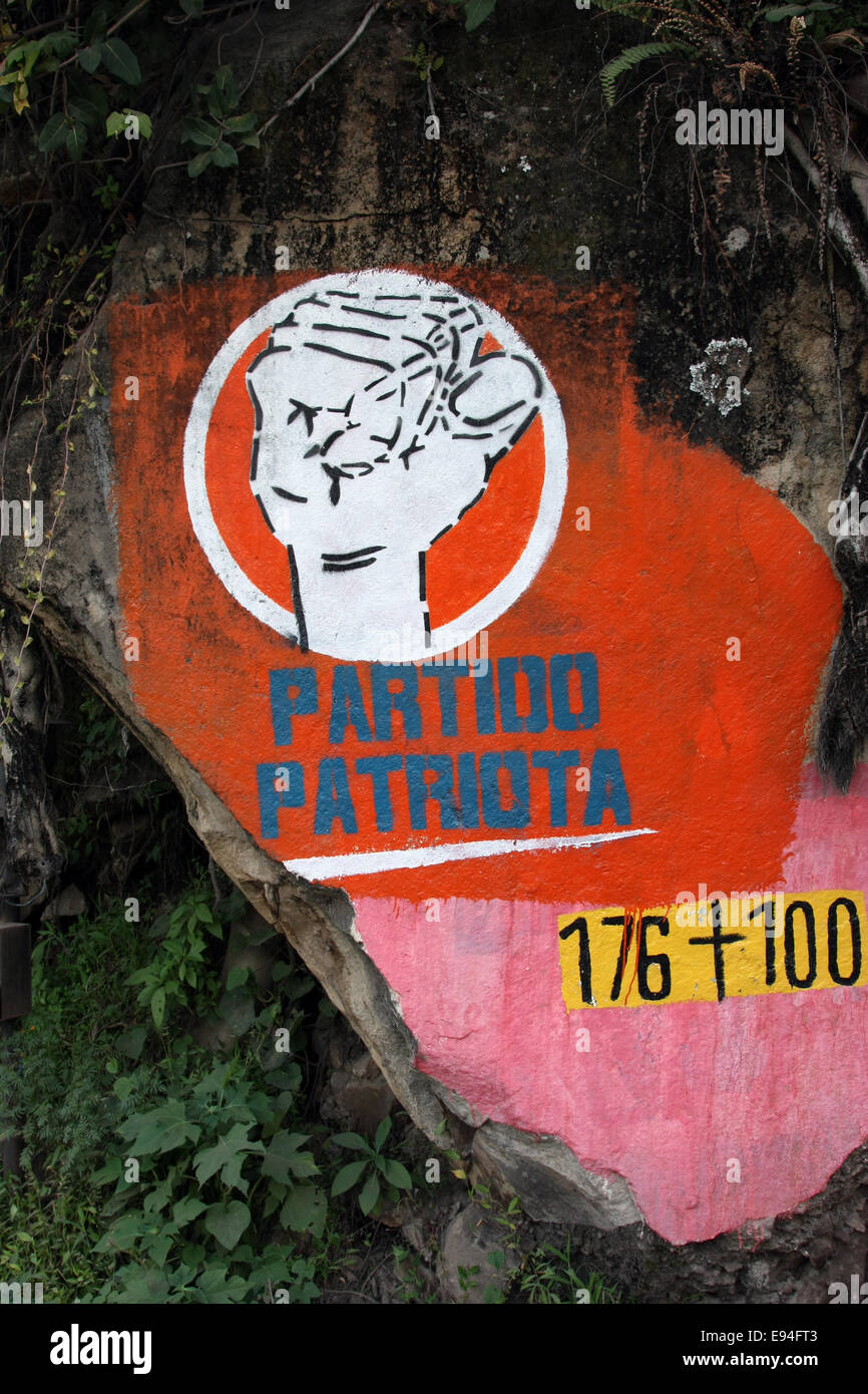Political street graffiti San Marcos, Guatemala Stock Photo