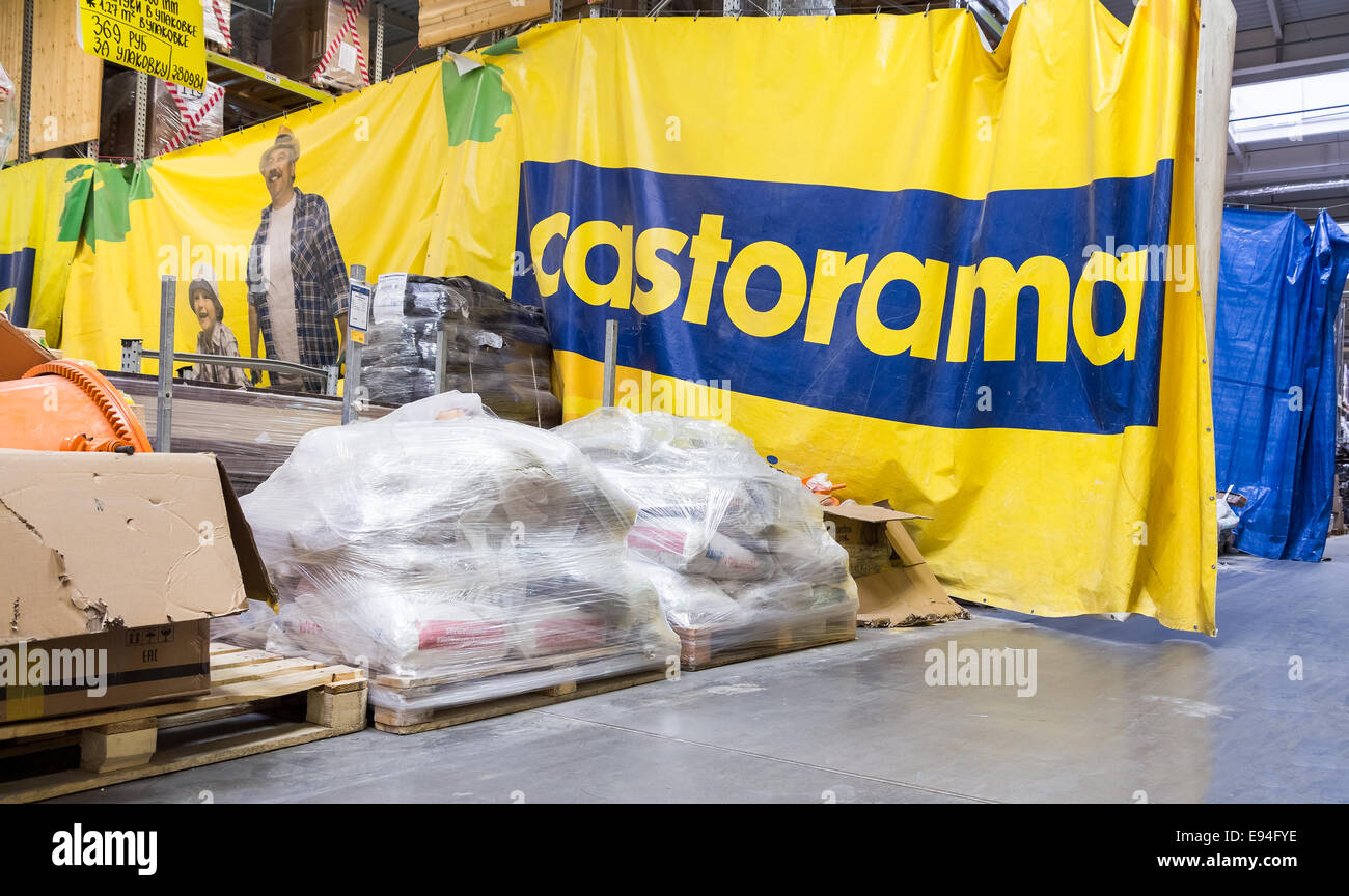 Interior of the Castorama Samara Store Stock Photo