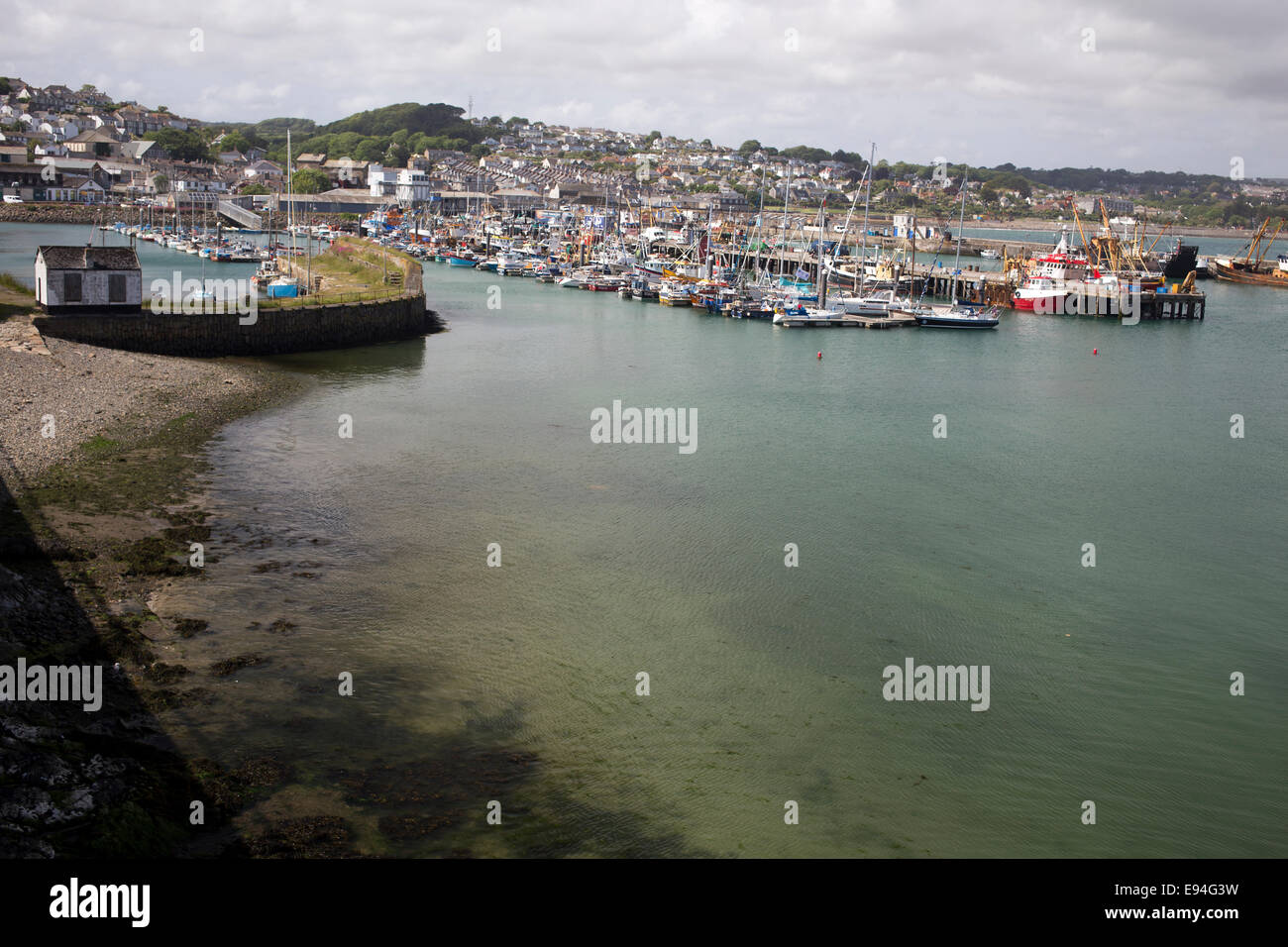 Newlyn harbour, England's largest fishing fleet and many pleasure craft, Cornwall, England, UK. Stock Photo
