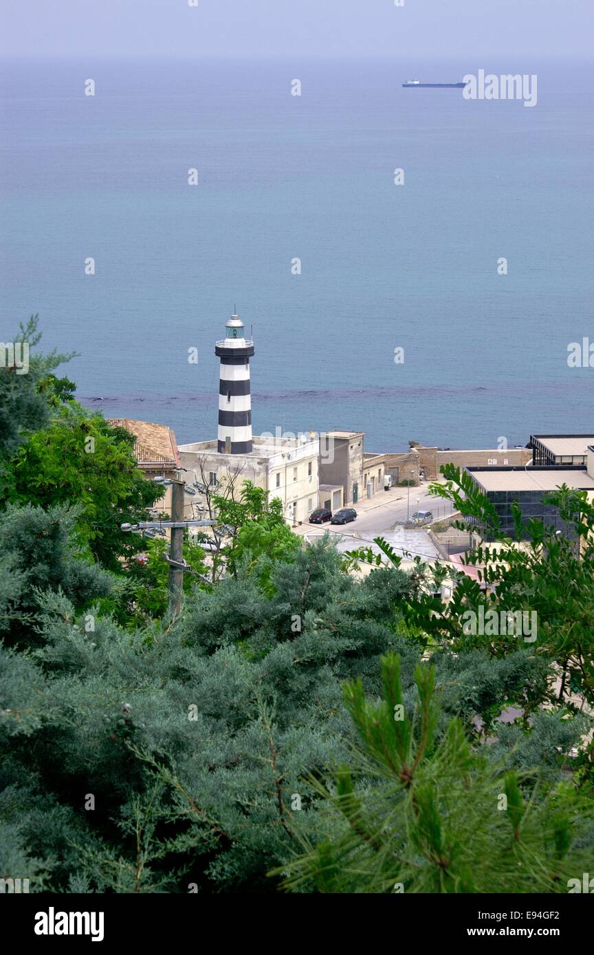 Ortona docks lighthouse - Italian Abruzzo coast Stock Photo