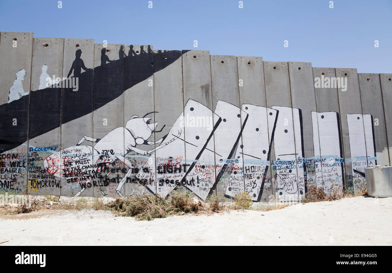 Graffiti Covered Israeli Security Wall, Bethlehem, Palestine Stock ...