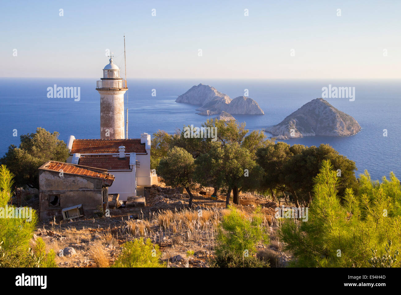 Beautiful Gelidonya lighthouse in Adrasan Antalya Turkey 2014 Stock Photo