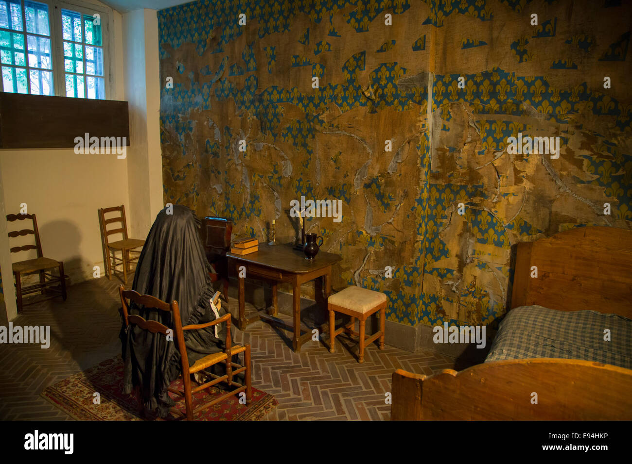 Marie Antoinette's recreated cell at the Conciergerie, Paris, France Stock Photo