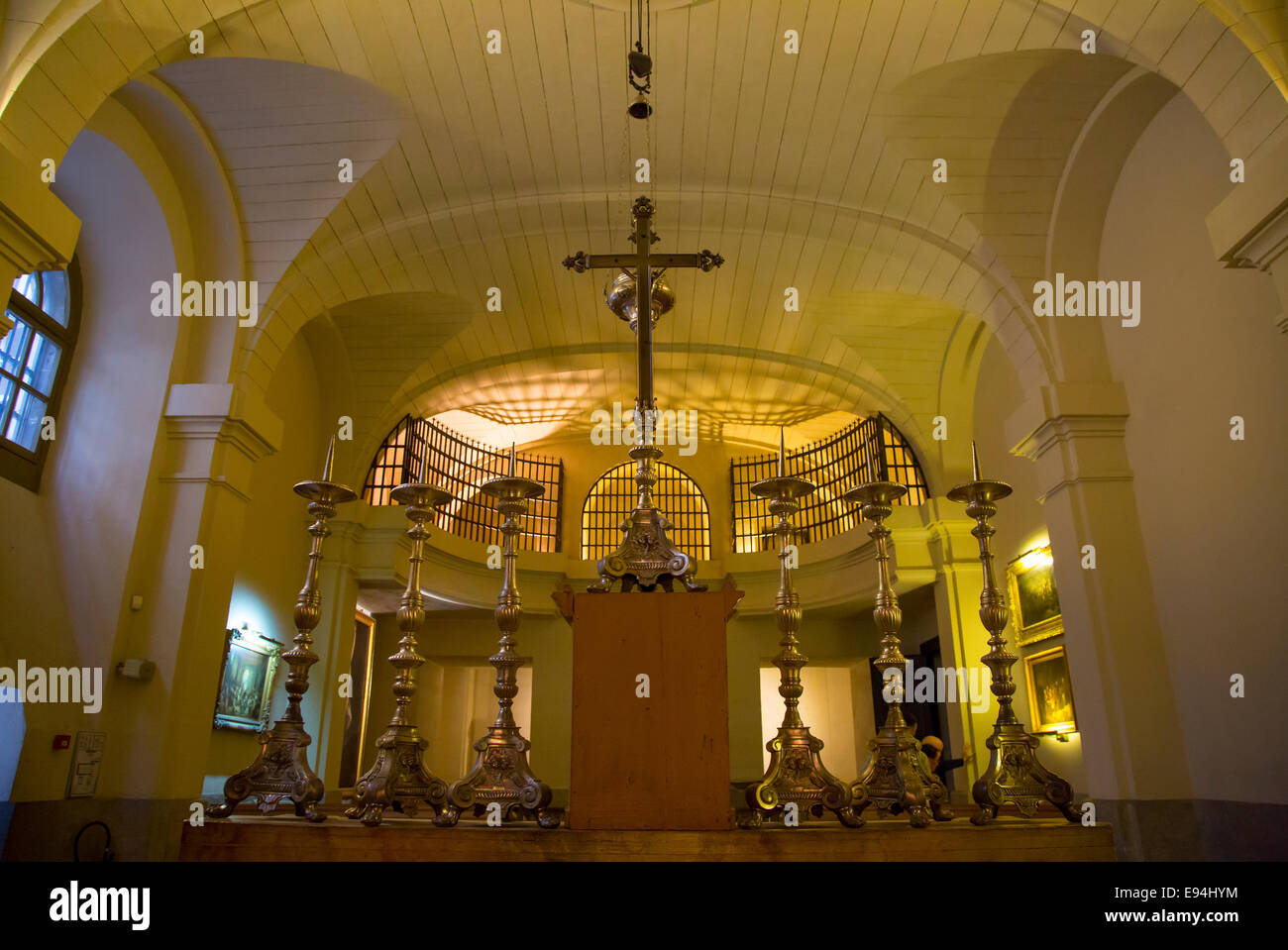 Prayer chapel inside the Conciergerie - infamous prison, Paris, France Stock Photo