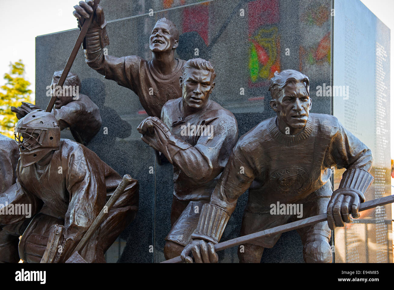 Chicago Blackhawks statue of Players Stock Photo