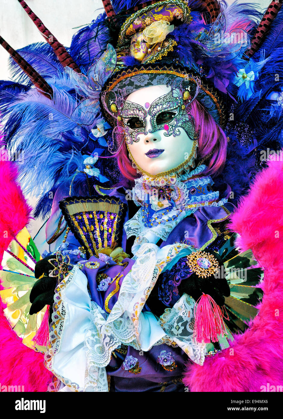 Venice Carnivale  February 2014 Burano Stock Photo