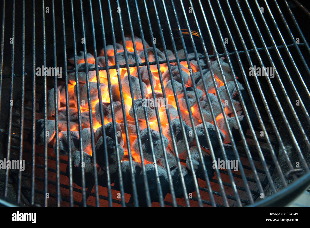 Hot charcoal on a bbq Stock Photo Alamy