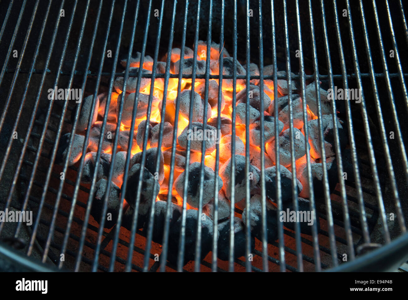 Hot charcoal on a bbq Stock Photo Alamy