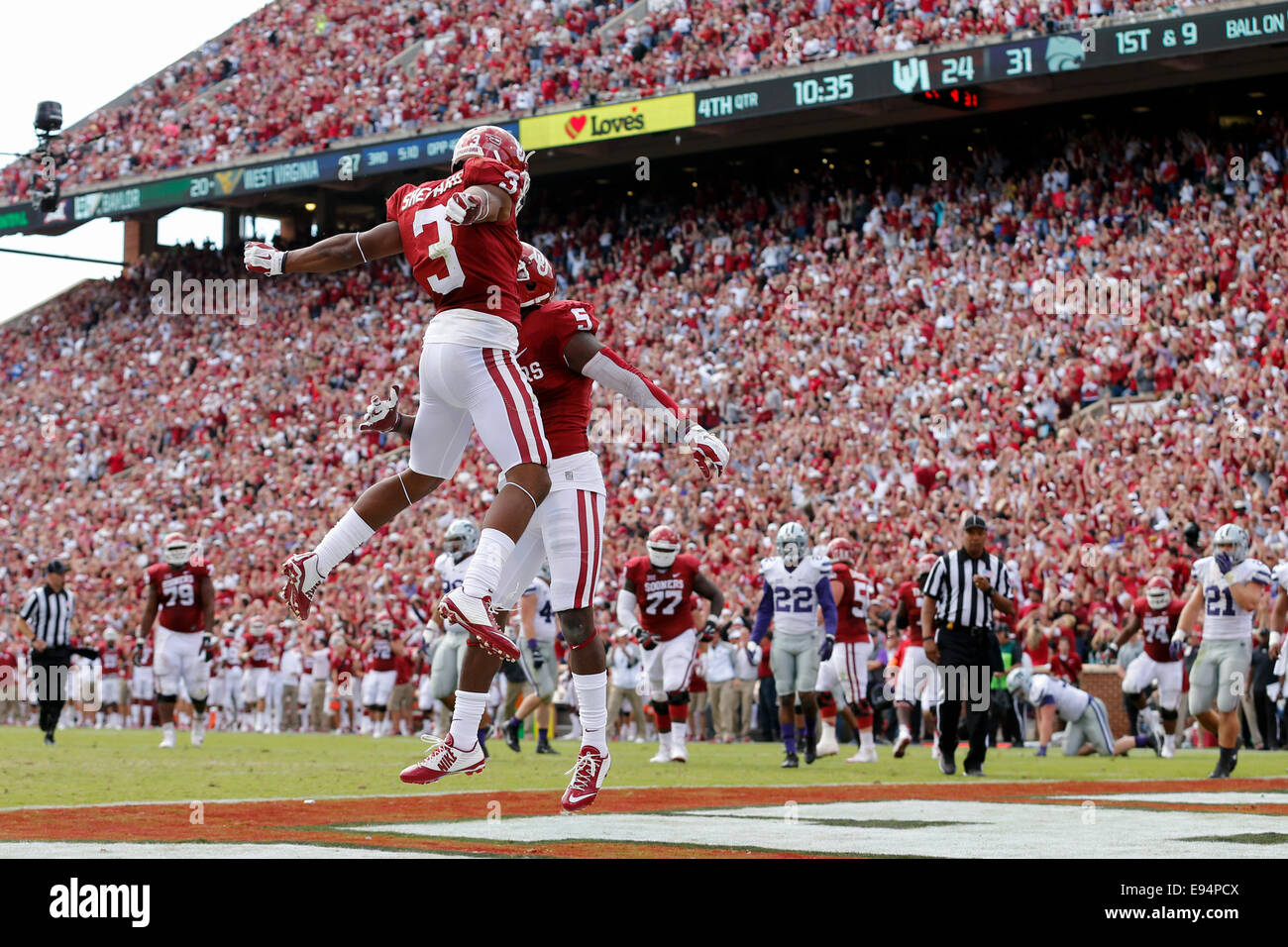 Normaan, USA. 18th Oct, 2014. Oklahoma Sooners wide receiver Sterling