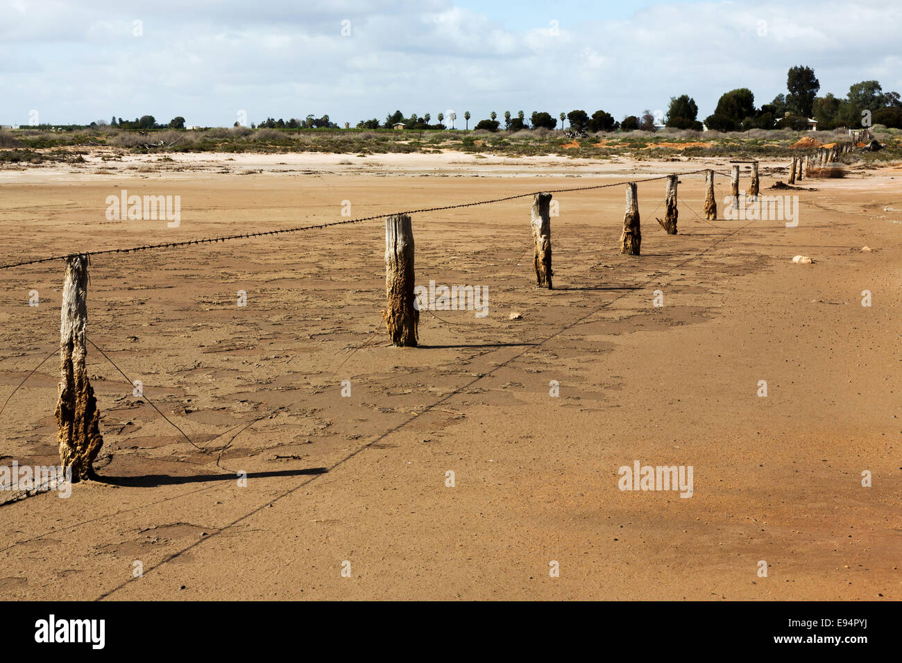 Lake Wahpool near the Victorian town of Sea Lake in Australia. An area suffering from a condition known as rising salt. Stock Photo