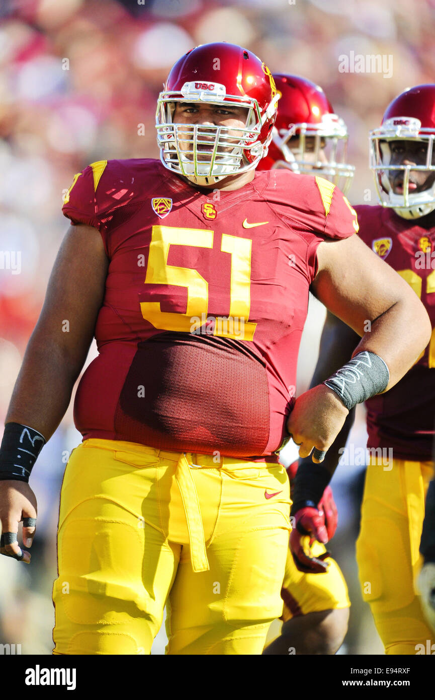 Los Angeles, USA. 18th Oct, 2014. Javorius Allen of the USC Trojans in