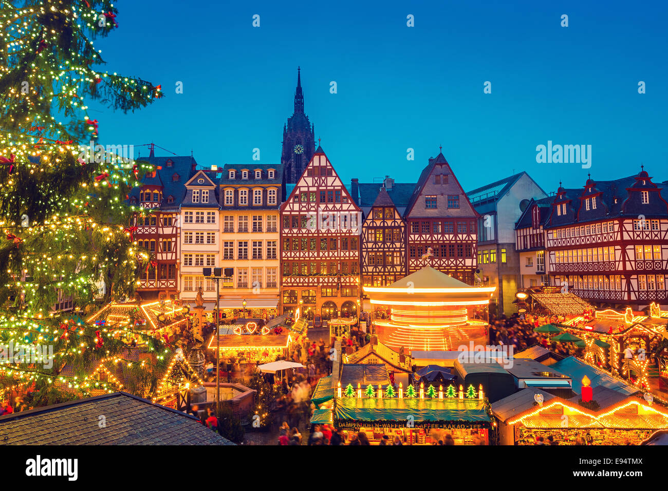 Christmas market in Frankfurt Stock Photo