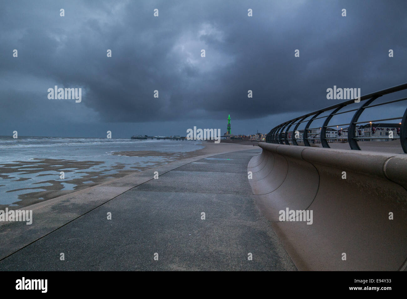 Blackpool,UK. 20th October,2014. UK Weather: Heavy rain and strong ...