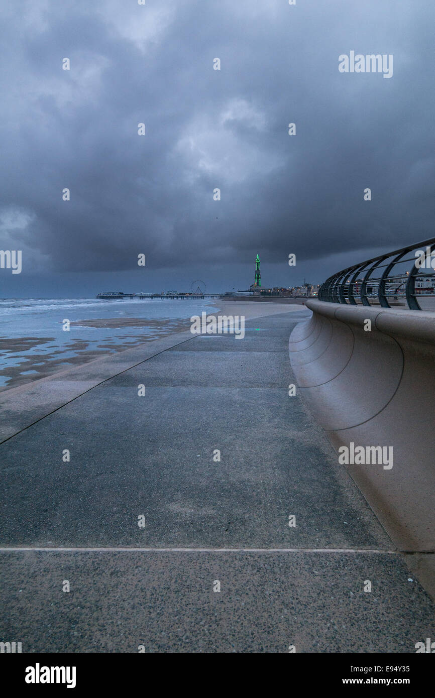 Blackpool,UK. 20th October,2014. UK Weather: Heavy rain and strong ...