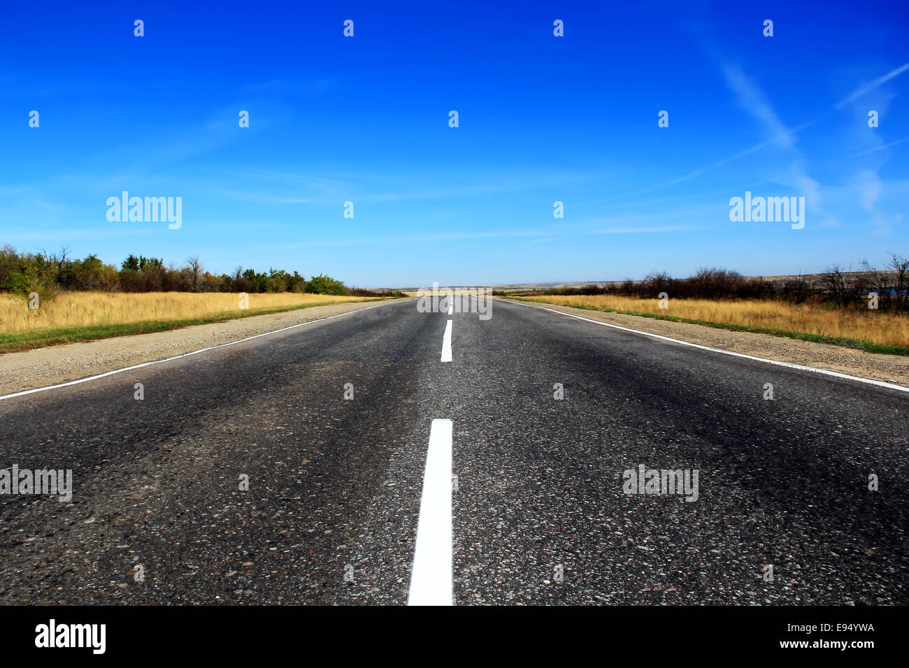 Summer landscape with road and sky Stock Photo - Alamy